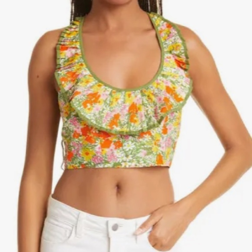 Alemais Cabana
Crop Ruffle‎ Pleat
Cotton Silk Halter
Top